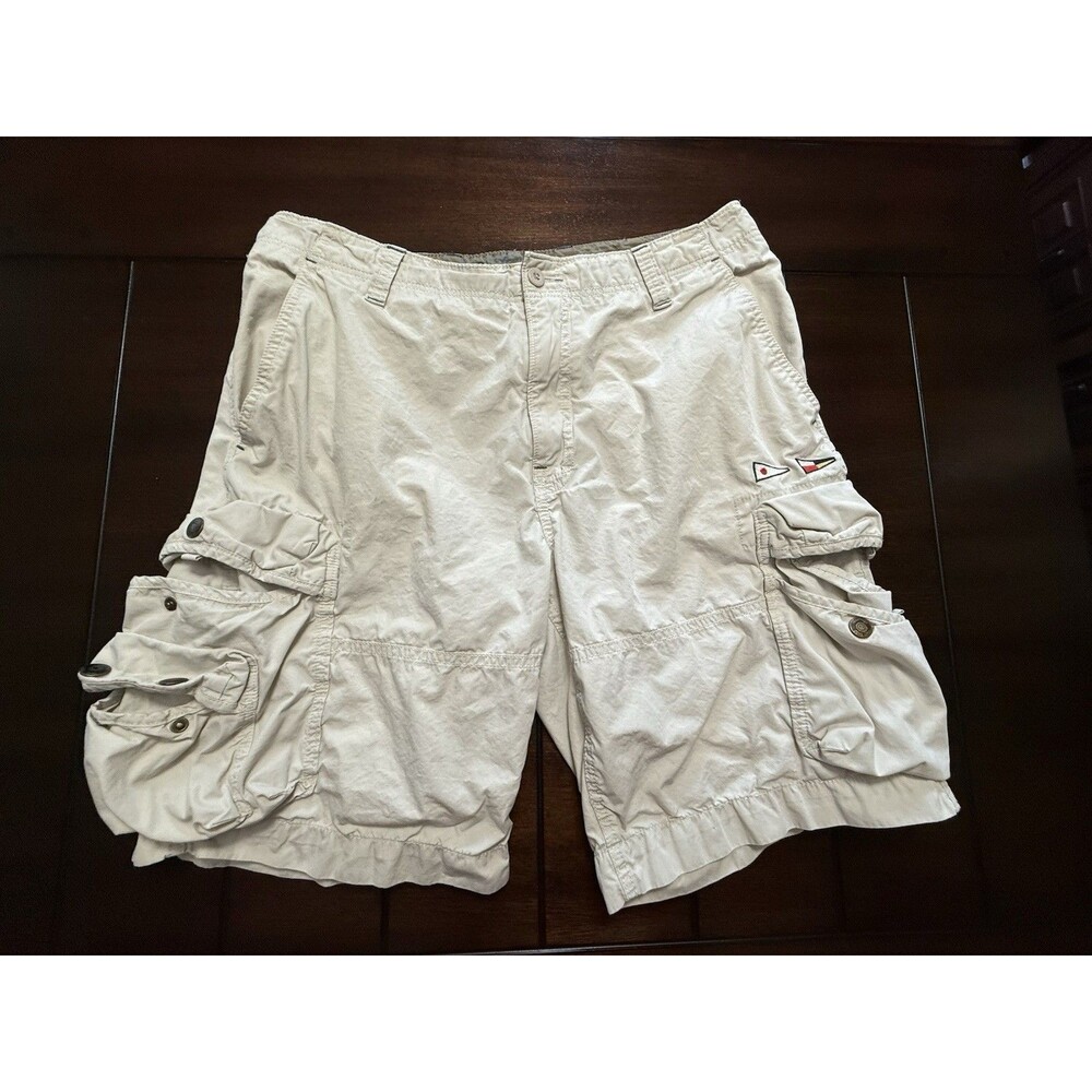 🔥RARE-VTG Y2K Fitch Style Cargo Shorts Mens Paratrooper 36 Nautical Americana
